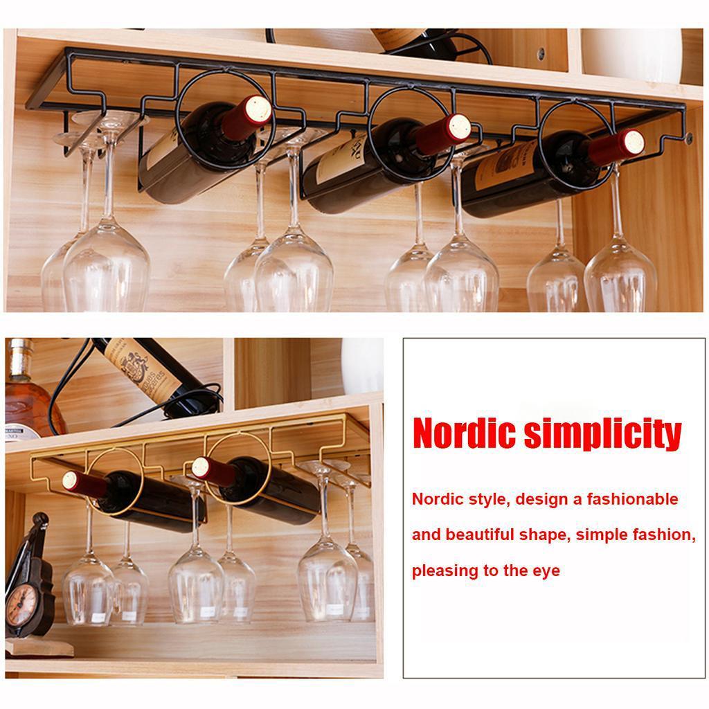 3//5/7 Fack Järn Vinställ Glasställ Bartender Hängställ för Stjälkglas Barverktyg Under Skåp Stjälkglasorganisatör Glas Pokal Järnställ