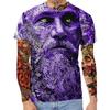 Summer Round Neck 3D Art Print Top Fashionable Casual Short Sleeved Men's T-shirts
