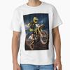 High Flying Motocross Racer Jumping Under A Stormy Sky Classic T-Shirt