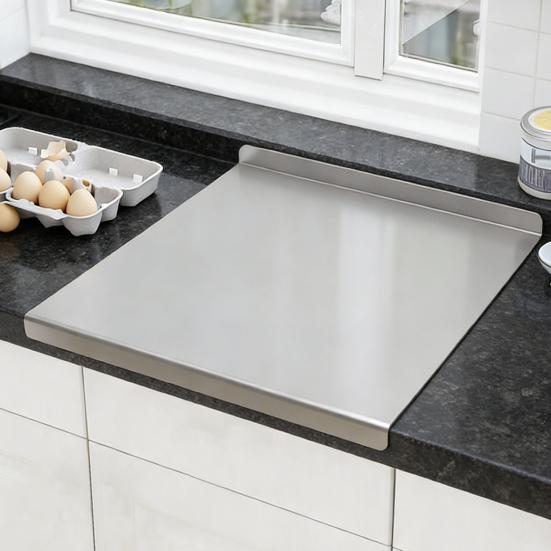 Slip-resistant Chopping Board Stainless Steel Cutting Board with Non-Slip Bottom Cutting Meat Bread Vegetables Fruits Cakes Easy To Clean Kitchen Tool
