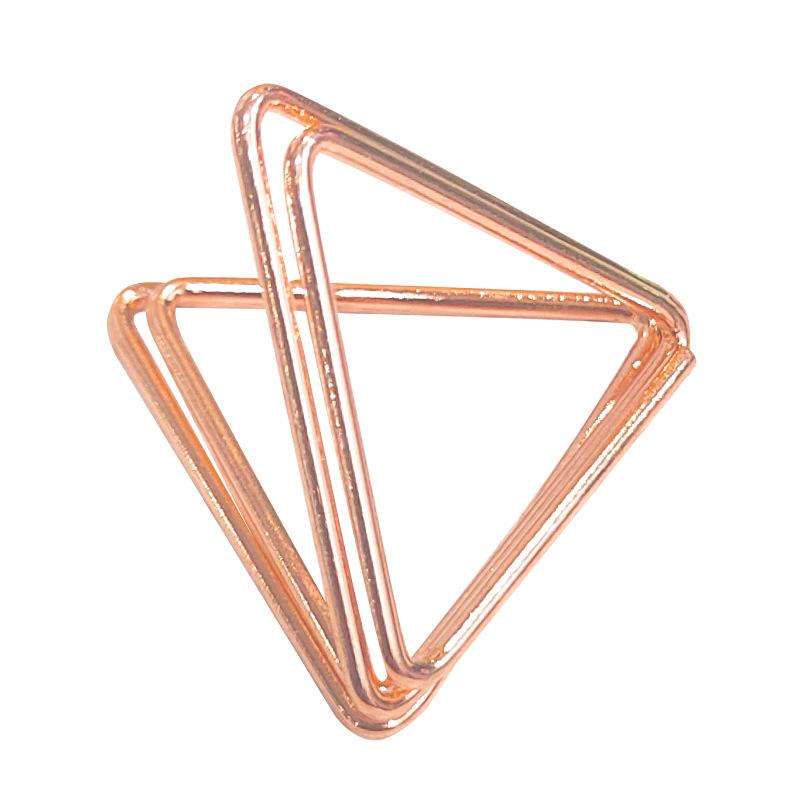 

30Pcs Double Heart Shape Metal Memo Holder Triangle Table Placecard Holder Photo Clip Card Stand Wedding Banquet Heart Message Holder Triangle рожевий колір золота