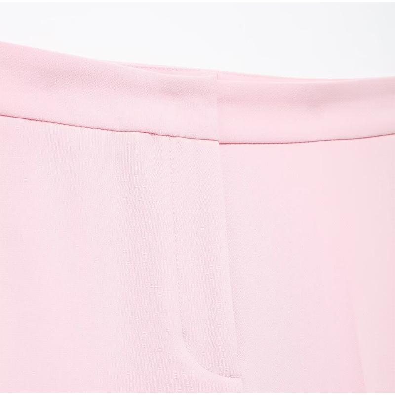 Elegant Solid Vest Pants Women Outfit Sexy Tube Single Breasted Pocket Tank Top Loose Zippers Trousers Summer Lady Outfit