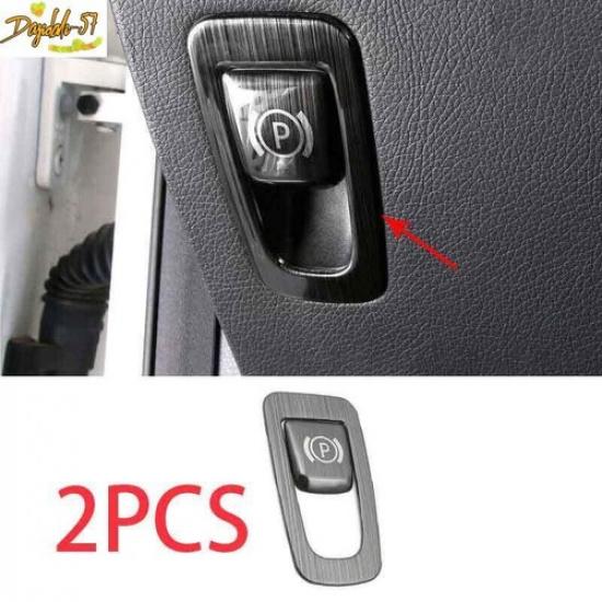 Fits For Benz GLC X253 Black Steel Electronic Handbrake 2PCS 2016-202 Cover Trim
