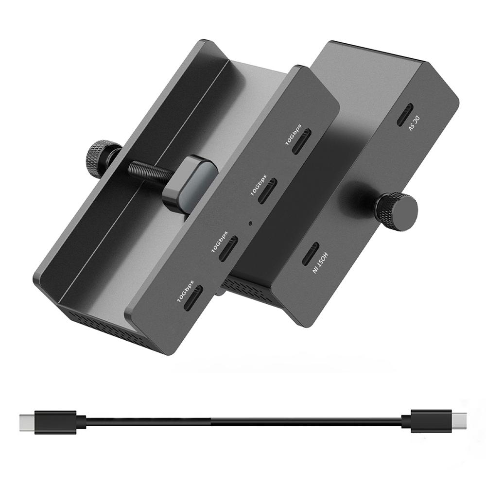 YW-HCL-4C-Pro 4 Ports USB C 3.1 Hub 10Gbps High Speed Data Transfer Clip On External Dock Station