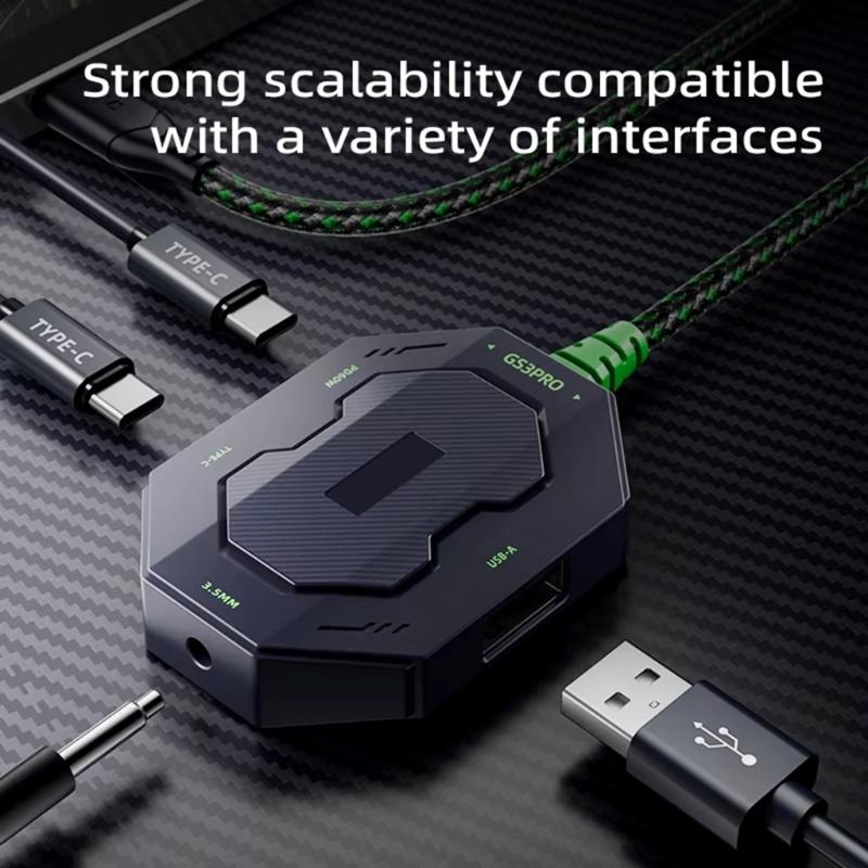Type C Auditory Adapter For GS3pro Earphones Supporting 480Mbps Data Transfer with Straight/Angled Connectors for Gaming