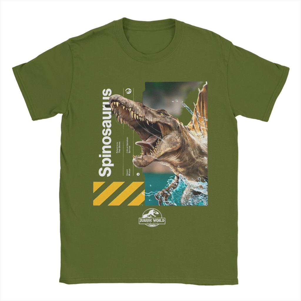 Jurassic Park Dinosaur World T Shirts Men's  Pure Cotton Casual T-Shirts Crew Neck  Tee Shirt Short Sleeve Clothes Classic