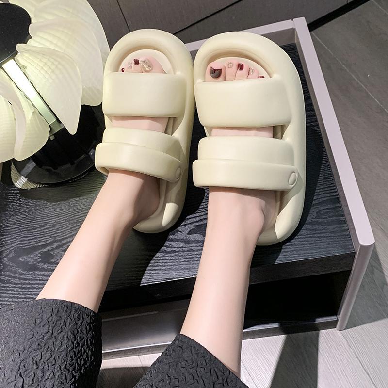 

Women s Summer New Cute Thick Sole Sandals Slippers Non Slip Two Wear Simple Sandals External Use Slippers