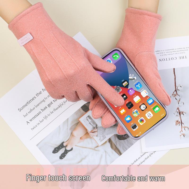 Unisex Winter Rabbit Plush Fleece Gloves - Thick, Windproof, Coldproof, Touchscreen-Ready for Outdoor Cycling