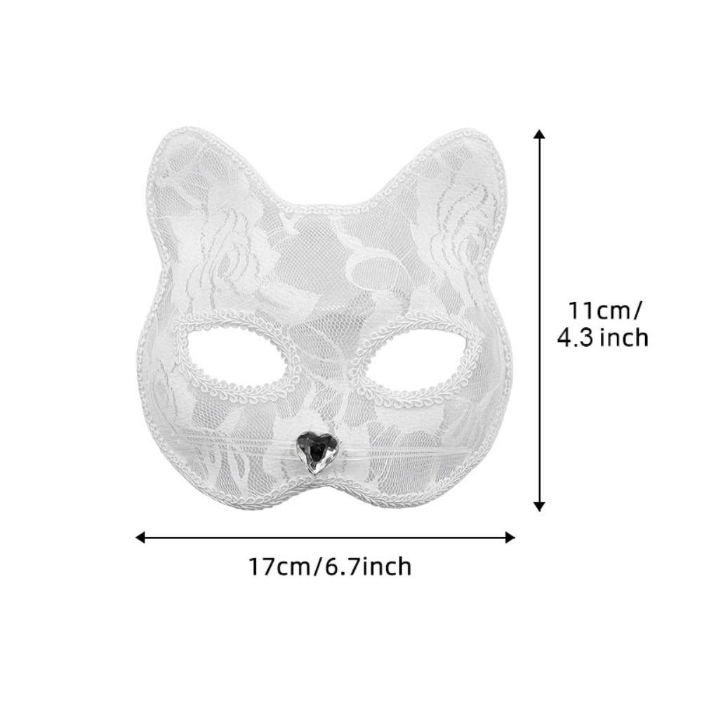 New Cat Face Masquerade Mask Black White Lace Costume Accessories Women Lace Mask Fun Prop Girls Eye Mask Theme Party