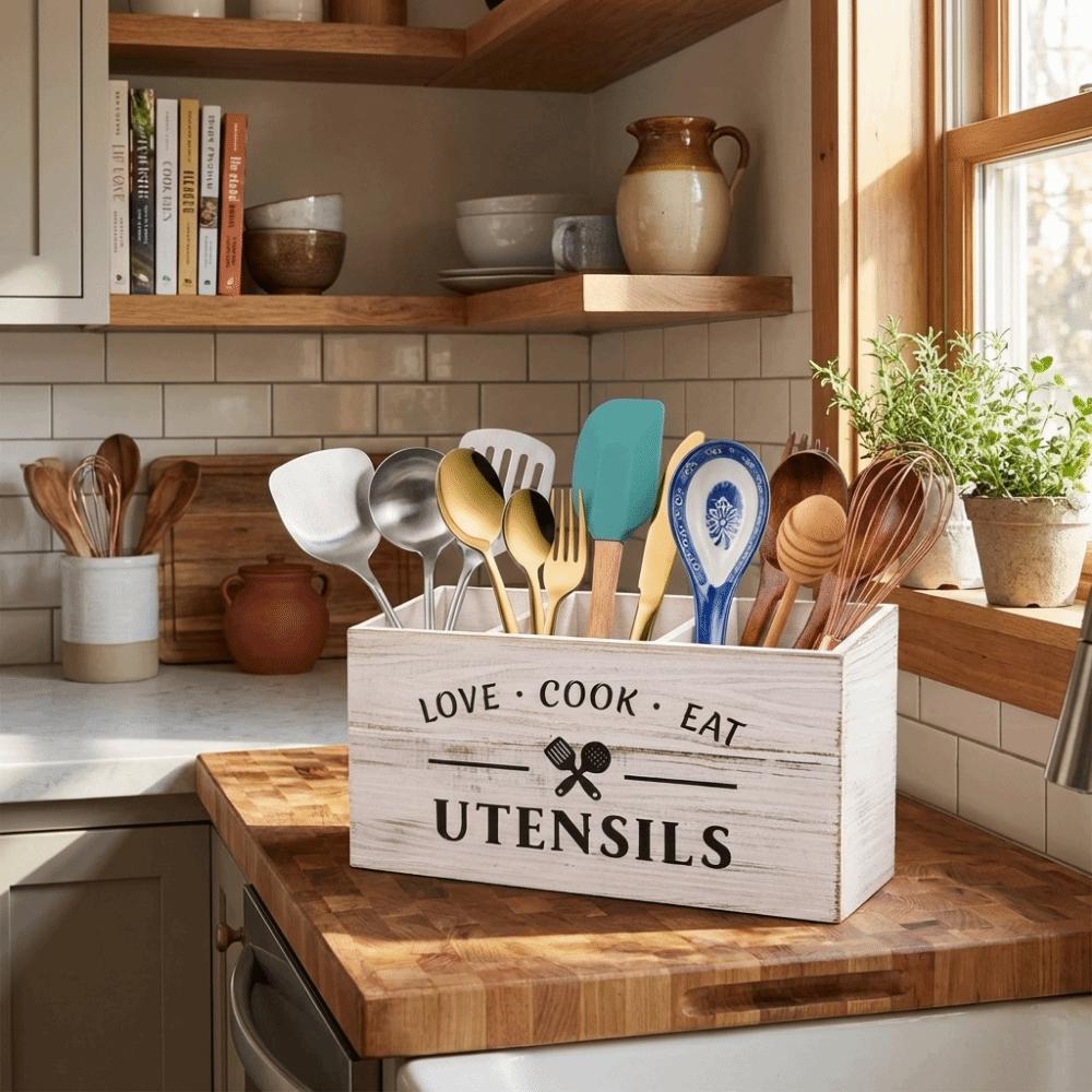 Large Capacity Utensil Storage Box Space Saving Tableware Storage Rack  Restaurant