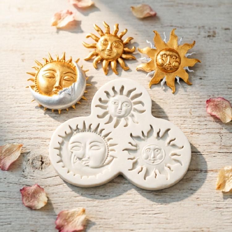 Moon Sun And Star Silicone Chocolate Mold Multipurpose Silicone Baking Mold For Making Chocolate Cake Epoxy Resin Art