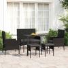 VidaXL Garden Lounge Set 6 Pcs with Cushions Black Wicker, Outdoor Lounge Set, Furniture Set 319510