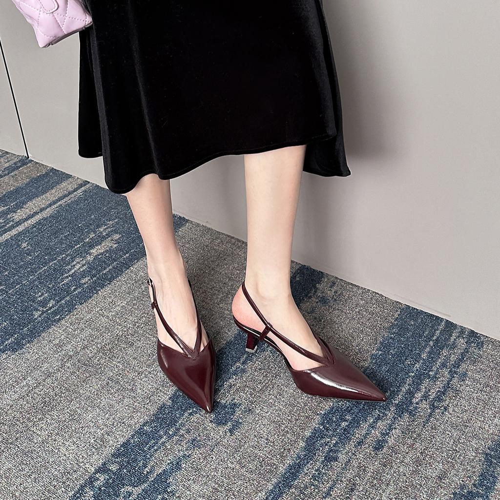 699-117 Sexy V-shaped thin strap pointed high heels single shoes New temperament thin heels single shoes empty high heels women