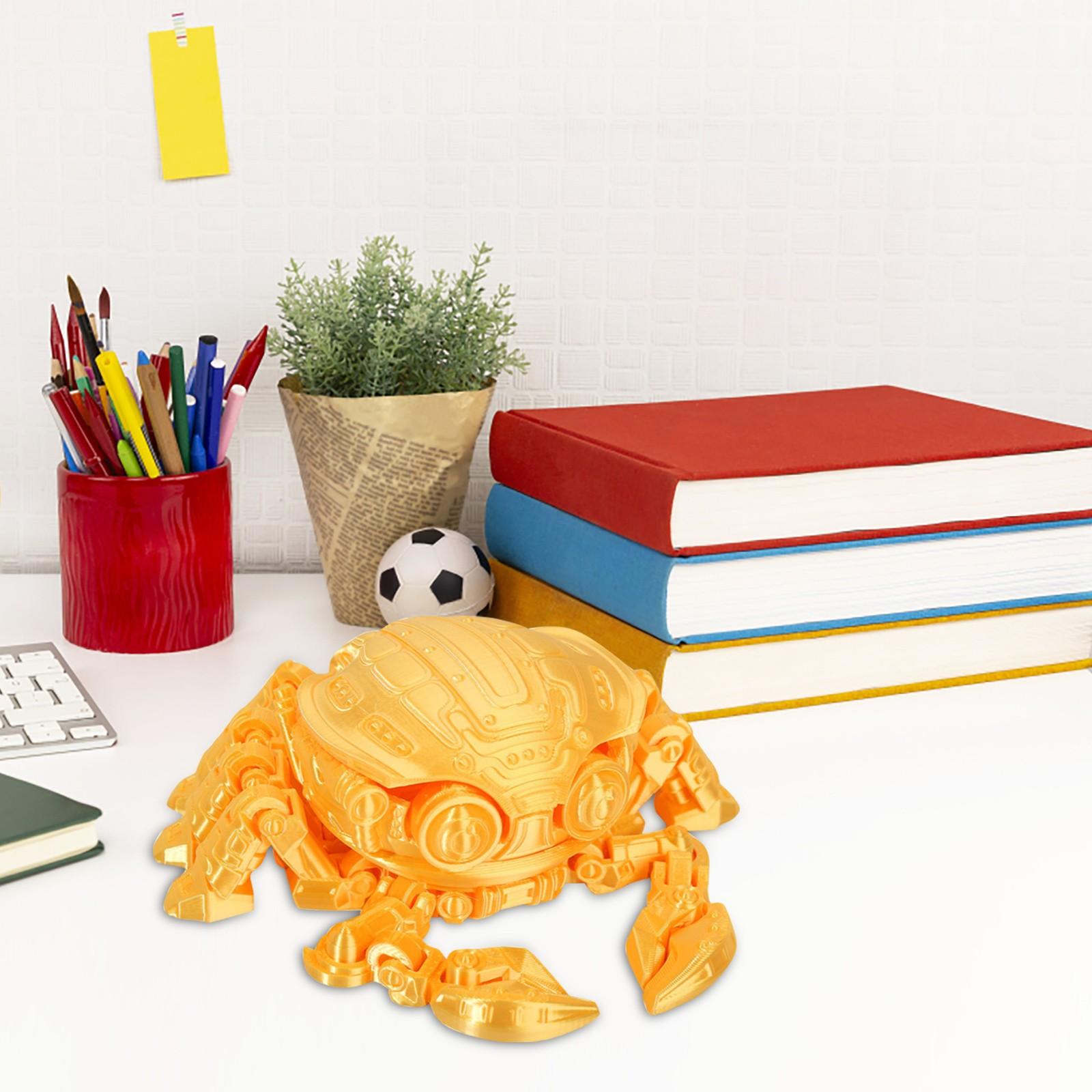 

3D-печатный механический краб с подвижным суставом, модель животного, игрушка ручной работы, украшения, креативное украшение, поделки One Size жёлтый