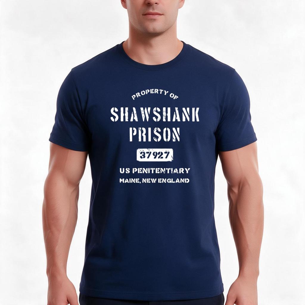 Property Of Shawshank Prison Tshirt Summer Casual Cotton Tee Oversized Streetwear Tops Vintage Graphic Print 100 Cotton