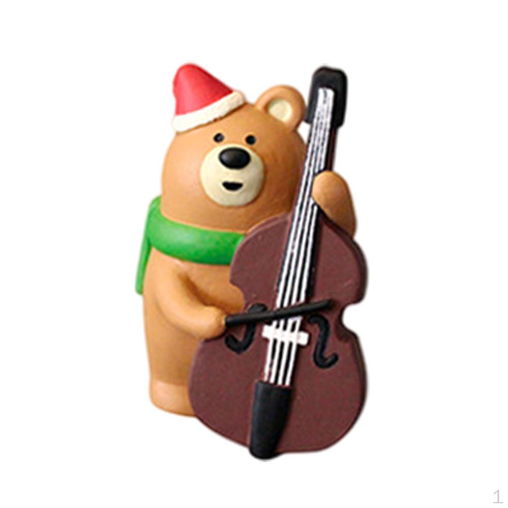 Рождественские статуэтки животных из смолы, украшения, фигурки для вечеринки Brown Bear