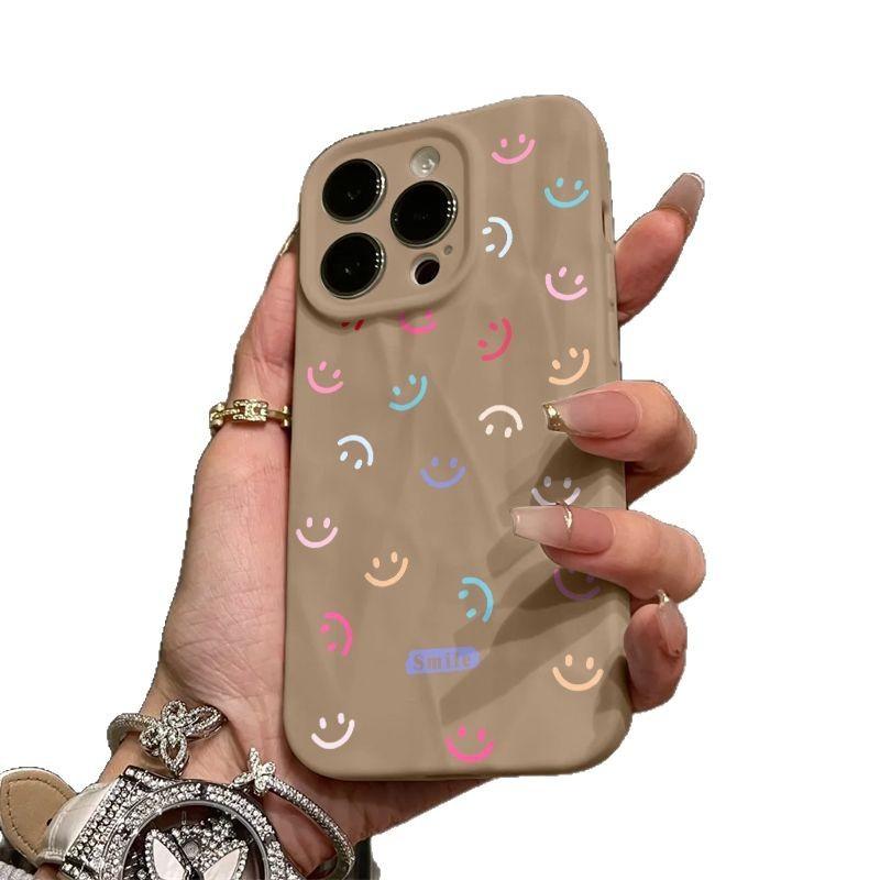 Color smiley face iPhone17promax mobile phone case is suitable for Apple 16promax pleats 14 personalities 15 sets