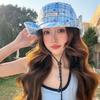 Sun Protection Plaid Fisherman Hat Wide Brim Sunscreen Bucket Hat Casual Women Sun Hat  Travel