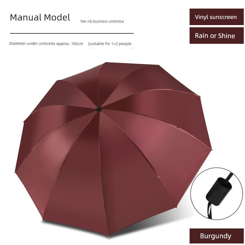 Fully Automatic Large Umbrella, Dual-Purpose for Rain and Sun, Black Rubber Sun Protection Umbrella, Foldable High-End Sunshade Umbrella