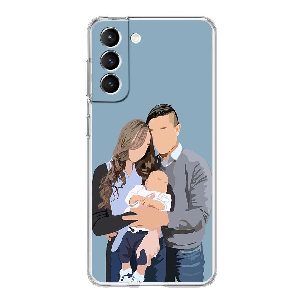 Phone Case For Samsung Galaxy S24 Plus S23 S22 S21 S20 FE Ultra 5G S10 S10E S9 Soft Clear Silicone Cover Baby Girl Mom Family
