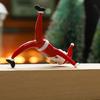 Christmas Decorative Figurine Santa Clauses Ornament Glass Yogas Santa Clauses Figurines for Holiday Car Home Decorations