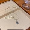 2024 Black Square Pendant Clavicle Chain: Sweet & Cool Autumn/Winter Sweater Necklace