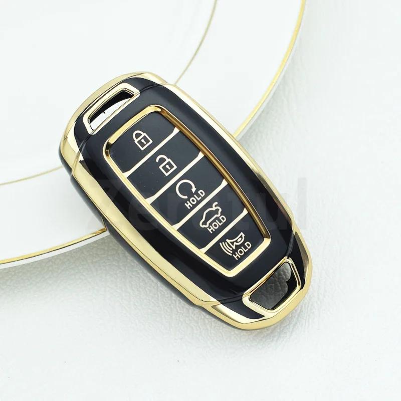

5 Buttons Tpu Car Key Cover Case For Hyundai Palisade Ix35 Tucson Accent Santa Fe Solaris Elantra Azera Key Accessories
