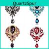 Womens Designer Crown Pin With Glass Pendant And Electrophoretic Finish