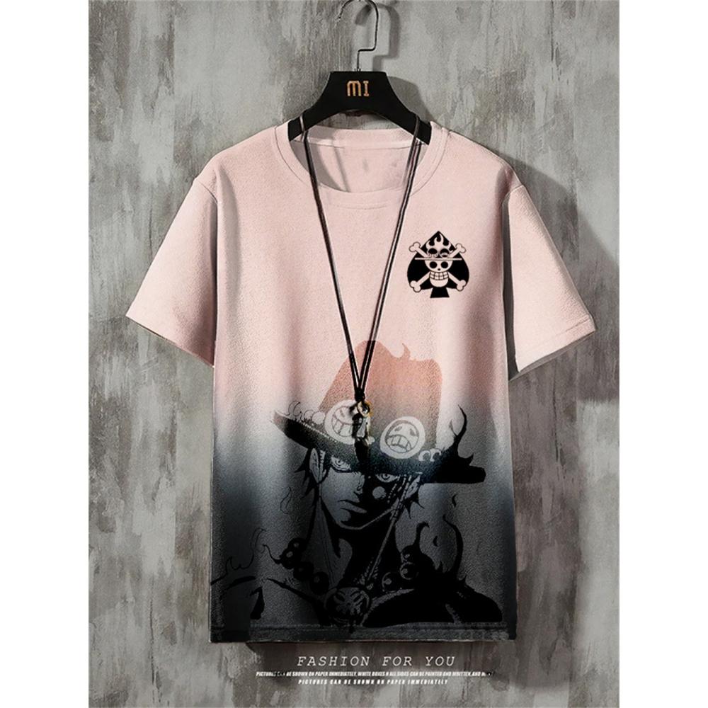 Anime Męska Koszulka Retro Street Krótki Rękaw Koszulka Dla Mężczyzn Casual 3d Print Letnia Góra Oddychająca Luźna Męska Odzież