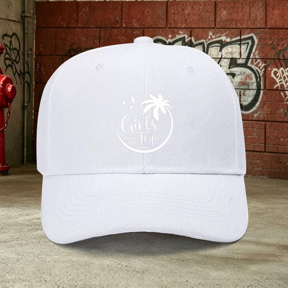 Pc Girls Trip Outdoor Leisure Adjustable Graygreen Baseball Cap Lightweight Printed Womens Hat Bestie Trip Vacation Sty