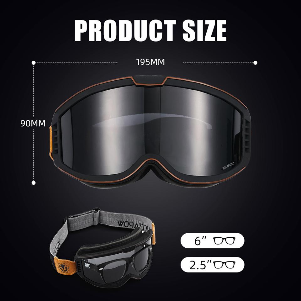 Motorcycle Goggles Photochromic 3 IN 1 Retro Cycling Sunglasses Anti-Fog Windproof Polarized Motocross Riding Glasses