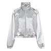 Jackets Women's Metallic Silver Stand Collar Moderate Other KY5755