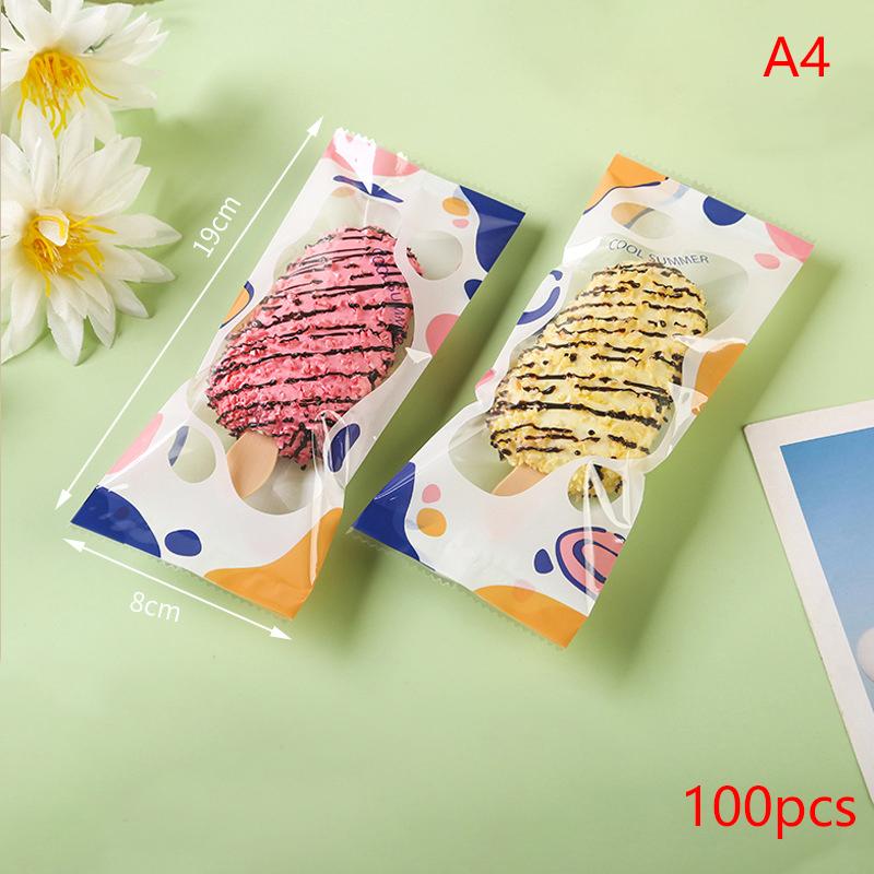 100 Stück Transparente Eismaschine-Versiegelte Tüte Selbstgemachtes Eis am Stiel Plastiktüte Handgemachtes Eis Verpackungsbeutel