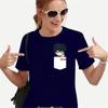 Maglietta Divertente per Donne Adolescenti T-shirt Abbigliamento Vintage Streetwear Uomo Tasca Intelligenza Fumetto Quotidiano Stile Harajuku Moda
