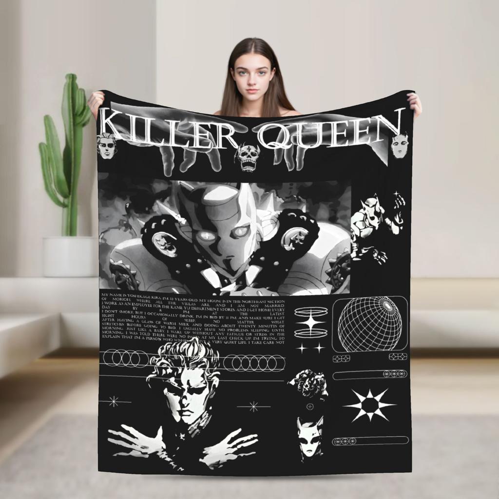 JoJo's Bizarre Adventure Blankets Japanese Anime Wool Throw Blankets Bedding Couch Decoration Thin Bedspread Multi-function