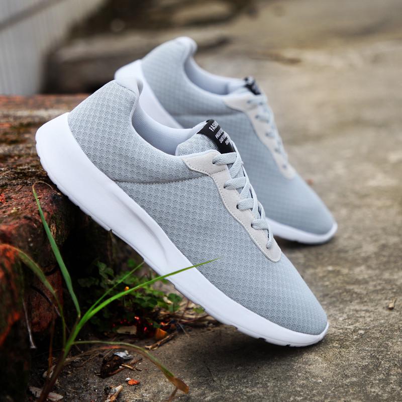 Mens Sneaker Sports Shoes Simple Solid Color Fashion Summer New Pattern Mesh Breathable Classic Sneaker Zapatillas Plus Size 48