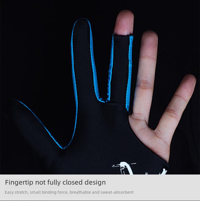 Guantes de billar unisex de tres dedos, sin dedos, ambidiestros, paquete individual