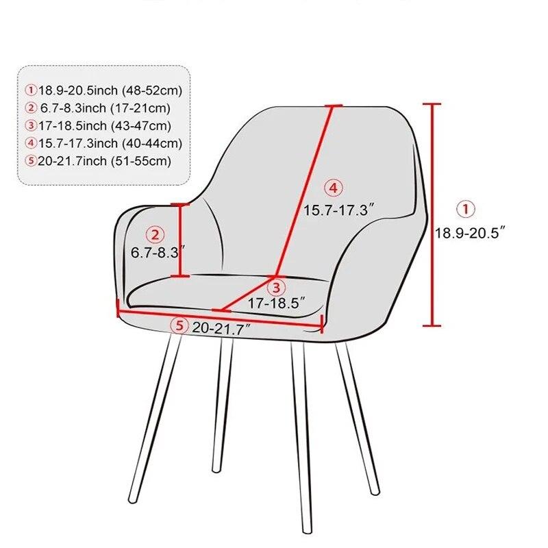 Elastic Curved Dining Chair Cover All Inclusive All-season Universal High Armrest Chair Cover Restaurant Shaped Chair Cover
