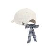 Cotton Bow Strap Baseball Cap UV Protection Plaid Bow Protection Hats  Outdoor Beach