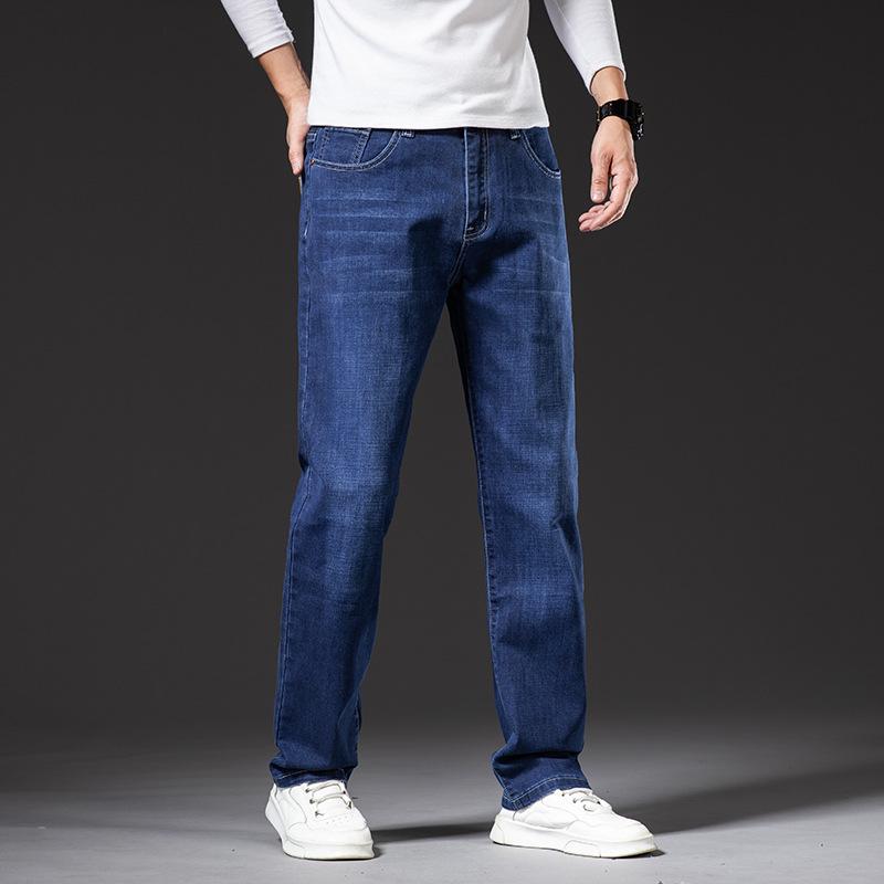 Four Seasons Herren Elastische Eisseide Atmungsaktive Slim Straight Jeans