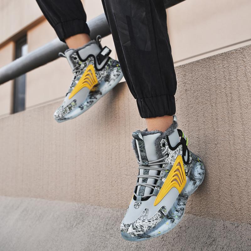 Winter Men Warm Boots New Plush Snow Boots Men Ankle Boots Cotton Shoes Fashion High Top Waterproof Warm Sneakers