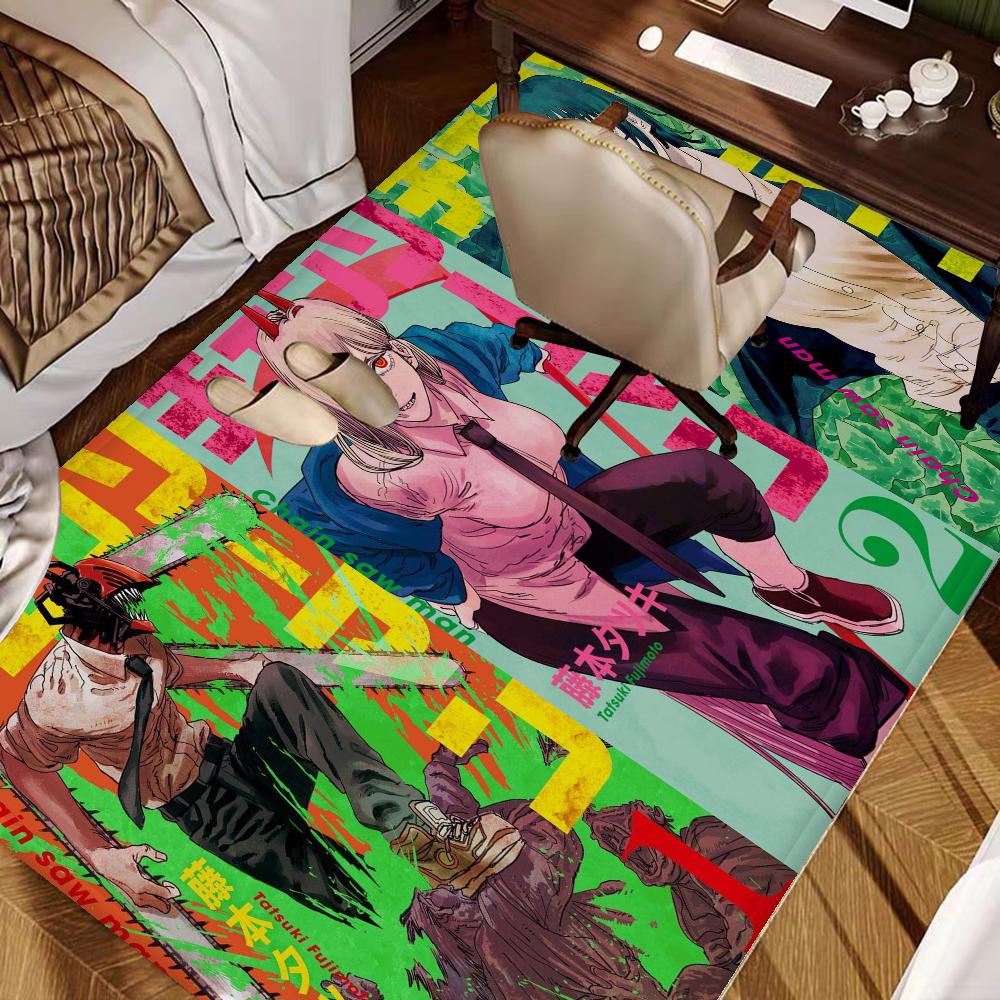 Anime Chainsaw Man Floor Mat Cheaper Anti-slip Modern Living Room Balcony Printed Bedside Mats