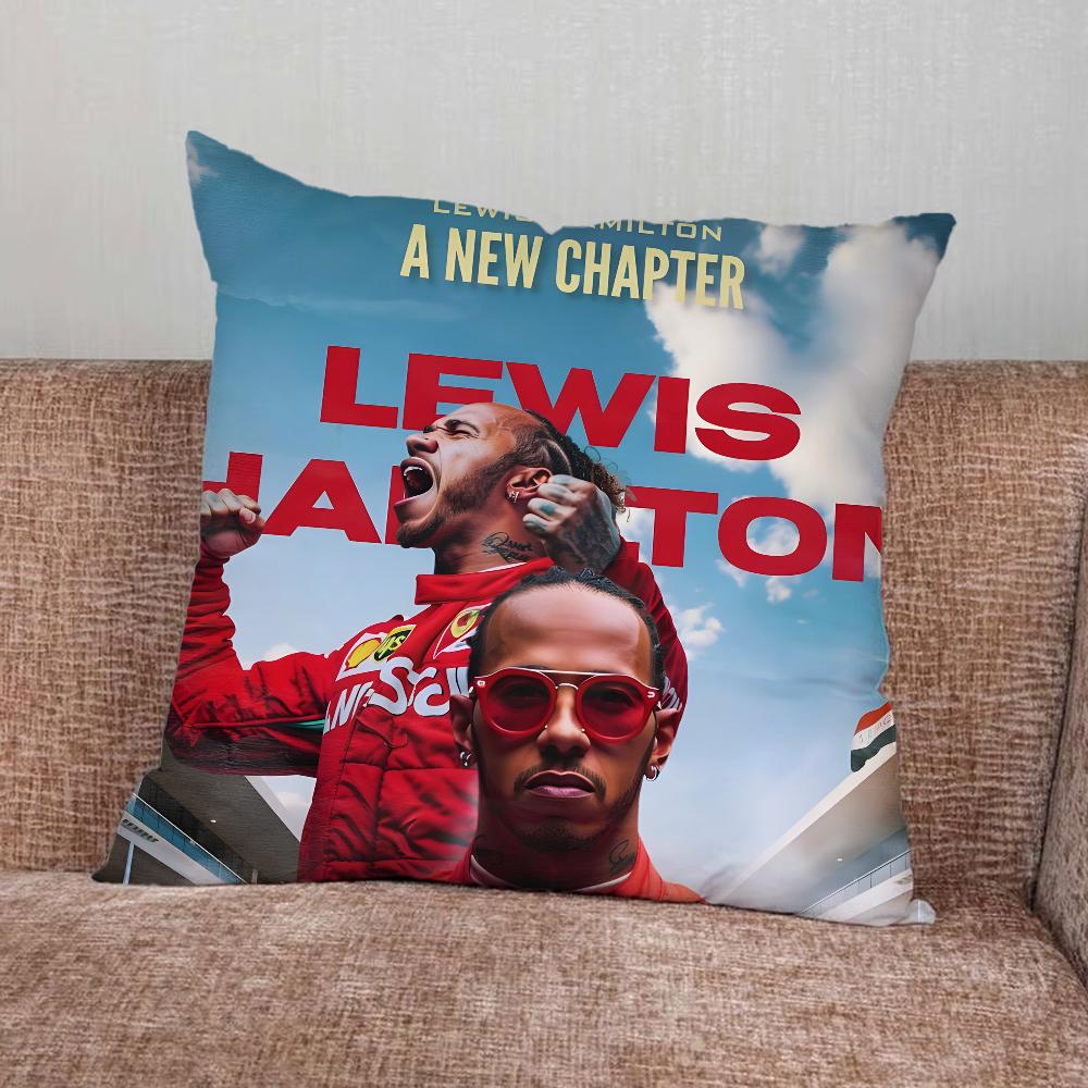 Racing 44 L-Lewis H-Hamilton Pillow Case For Home Bedroom Car Office Decoration Living Room Sofa Cushion Cover Suitable