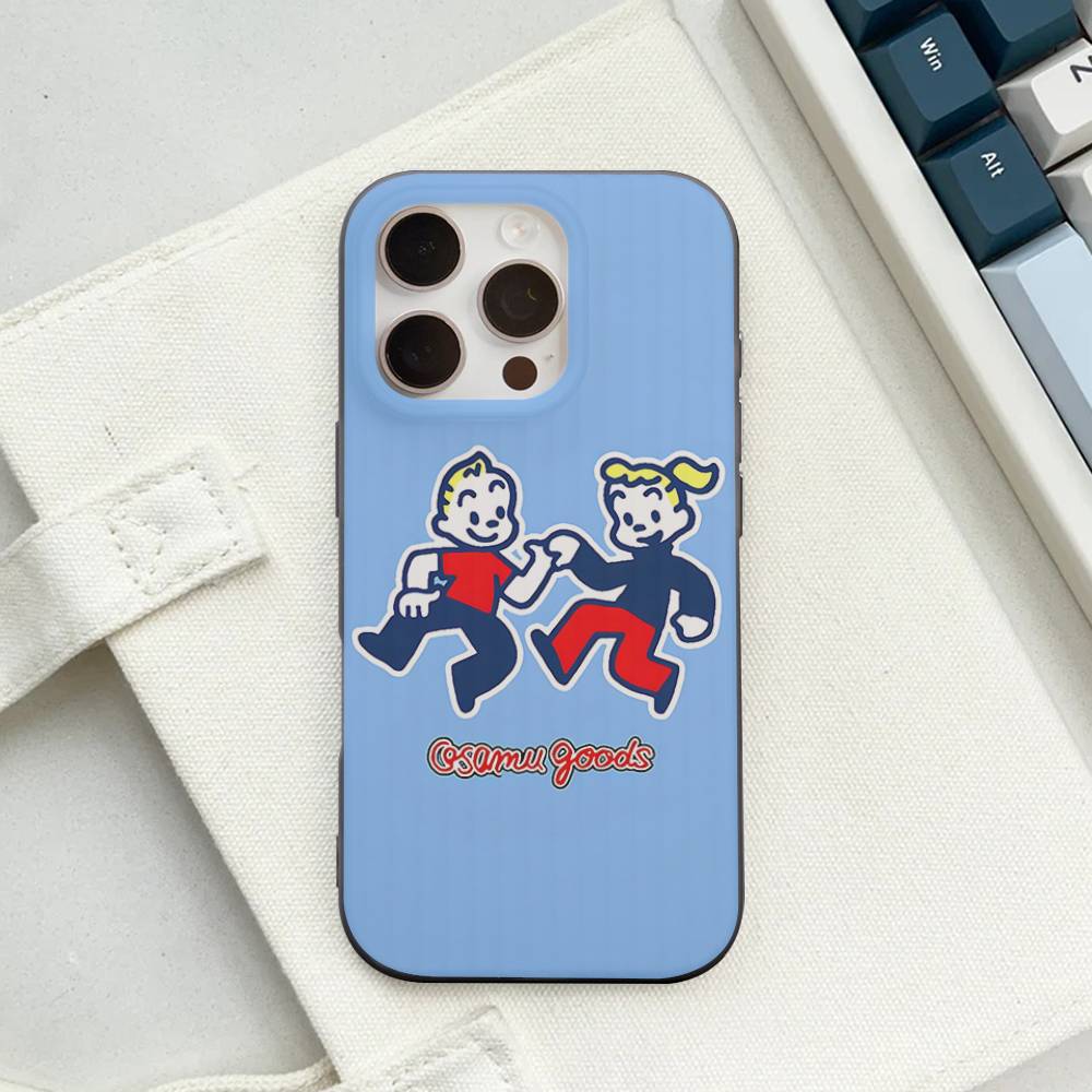 Fashion Osamu Goods Phone Case For IPhone 17 16 15 14 13 12 11 Pro Max Plus Corrugated Bumper Back Cover Shell