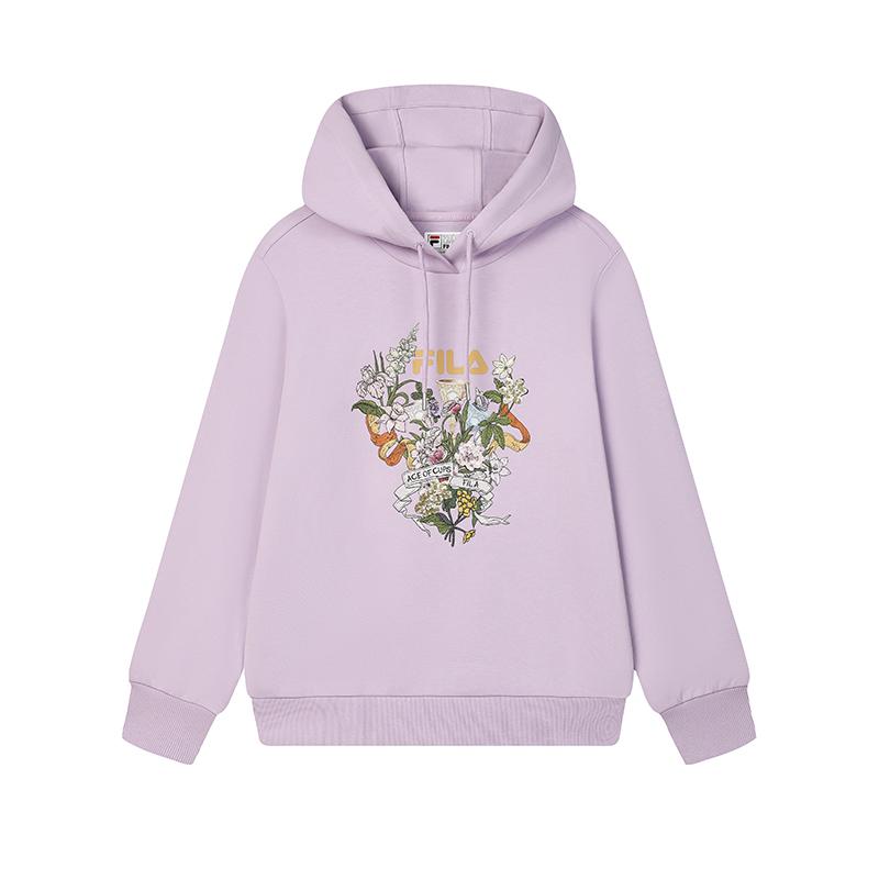 Fila Fashion Hooded Trophy Sweatshirt Women Sweatshirt Light-Lavender-Purple F11W518214FVT