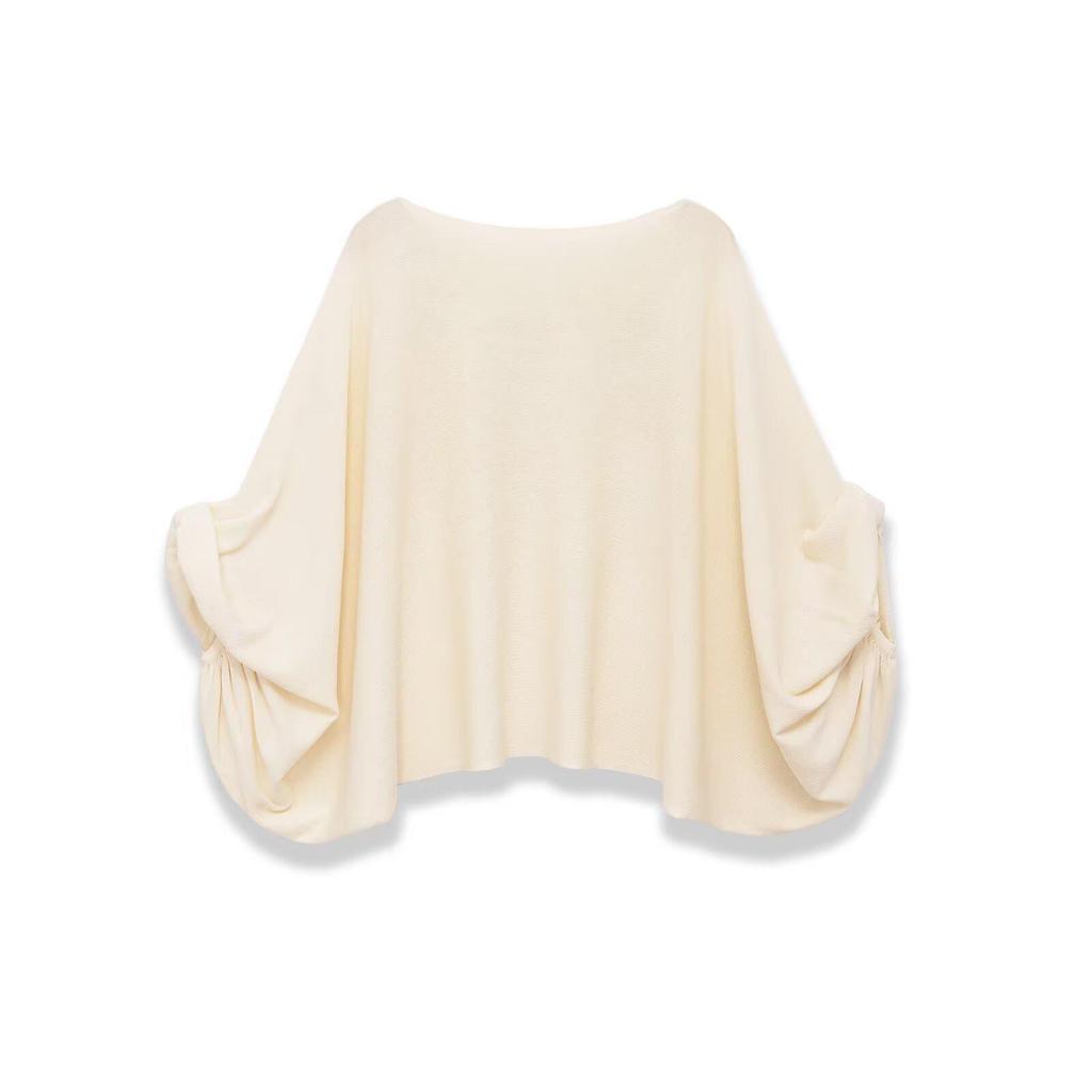 European Spring 2026 Women's One-Shoulder Knit Top - Long Sleeve, Picture Color, Medium