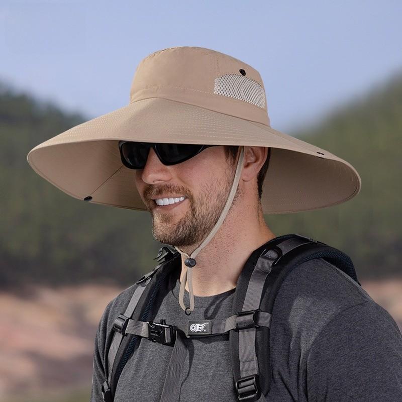 Summer Sun Protection Wide Brim Fisherman Hat For Men Outdoor Fishing And Hiking