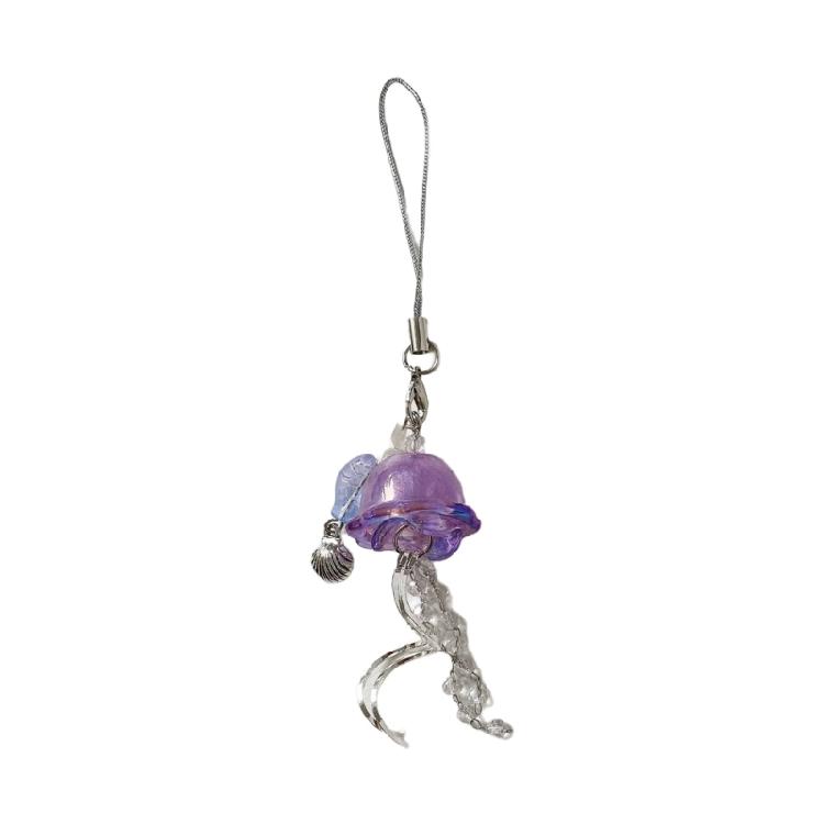 Unique Jellyfish Phone Accessory Acrylic Mobile Strap Phone Pendant for Adding a Touch of Oceanic Charm to Your Outfits