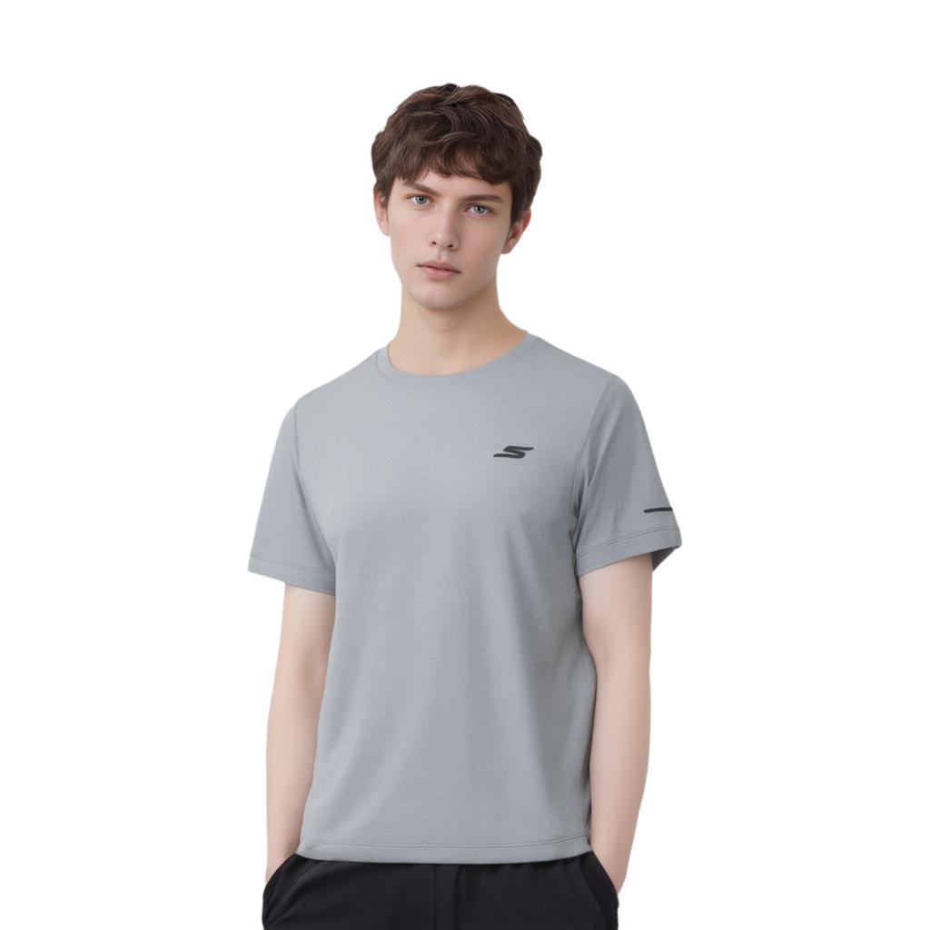 Skechers GODRI SS25 Quick-Dry Breathable Round Neck Short Sleeve T-Shirt Men Tops Rain-Color P225M219-002A