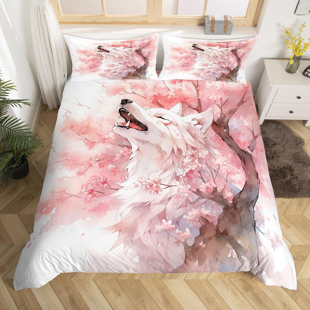 Wolf Bedding Sets Twin Queen King Size Wild Animal Theme Duvet Cover Set For Kids Teens Adults Room Decor 2 Pillowcases No Quilt